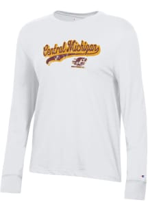 Champion Central Michigan Chippewas Womens White Core LS LS Tee