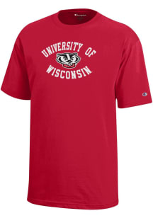 Youth Wisconsin Badgers Red Champion No 1 Short Sleeve T-Shirt
