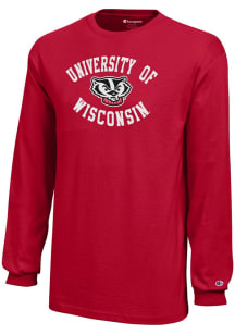 Champion Wisconsin Badgers Youth Red No 1 Long Sleeve T-Shirt
