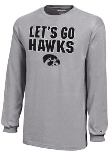 Champion Iowa Hawkeyes Youth Grey Slogan Long Sleeve T-Shirt