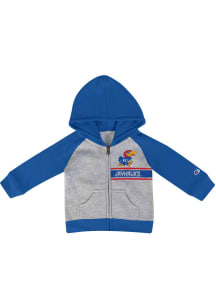 Champion Kansas Jayhawks Toddler Primary Long Sleeve Full Zip Sweatshirt - Grey