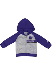 Champion K-State Wildcats Toddler Primary Long Sleeve Full Zip Sweatshirt - Grey