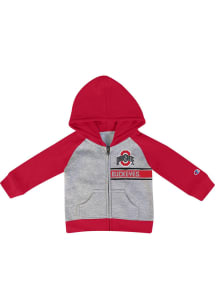 Champion Ohio State Buckeyes Toddler Primary Long Sleeve Full Zip Sweatshirt - Grey