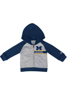 Toddler Michigan Wolverines Grey Champion Primary Long Sleeve Full Zip Sweatshirt