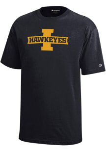 Champion Iowa Hawkeyes Youth Black Block I Short Sleeve T-Shirt