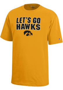 Champion Iowa Hawkeyes Youth Gold Team Slogan Short Sleeve T-Shirt