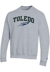Champion Toledo Rockets Mens Grey Arch Mascot Long Sleeve Crew Sweatshirt