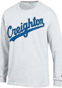 Champion Creighton Bluejays White Vintage Script Long Sleeve T Shirt
