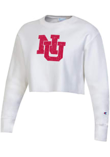 Womens Nebraska Cornhuskers White Champion Reverse Crew Sweatshirt