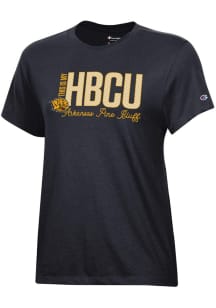 Champion Arkansas Pine Bluff Golden Lions Womens Black Core SS Tee Short Sleeve T-Shirt