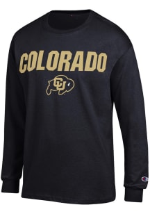 Champion Colorado Buffaloes Black Flat Name Mascot Long Sleeve T Shirt