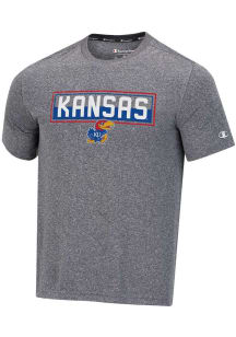Champion Kansas Jayhawks Grey Stadium Heathered Impact Short Sleeve T Shirt
