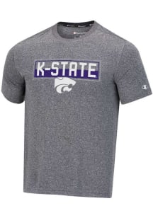 Champion K-State Wildcats Grey Stadium Heathered Impact Short Sleeve T Shirt