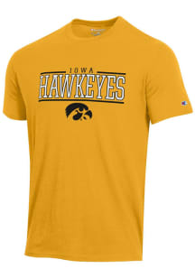 Champion Iowa Hawkeyes Gold Stadium High Density Short Sleeve T Shirt