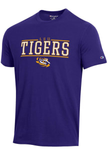 Champion LSU Tigers Purple Stadium High Density Short Sleeve T Shirt