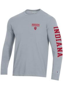 Champion Indiana Hoosiers Grey Stadium Three Hit Long Sleeve T Shirt