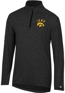 Champion Iowa Hawkeyes Mens Charcoal Stadium Sueded Long Sleeve 1/4 Zip Pullover