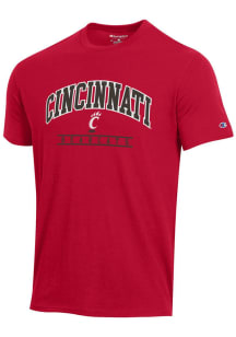 Champion Cincinnati Bearcats Red Stadium Applique Short Sleeve T Shirt