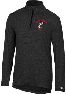 Champion Cincinnati Bearcats Mens Charcoal Stadium Sueded Long Sleeve 1/4 Zip Pullover
