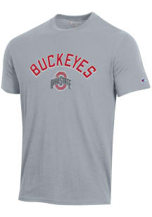 Champion Ohio State Buckeyes Grey Stadium Flocking Short Sleeve T Shirt