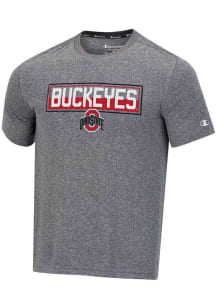 Champion Ohio State Buckeyes Grey Stadium Heathered Impact Short Sleeve T Shirt
