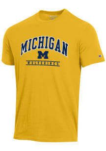 Champion Michigan Wolverines Yellow Stadium Applique Short Sleeve T Shirt