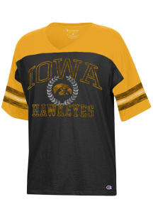 Champion Iowa Hawkeyes Womens Black Fan Short Sleeve T-Shirt