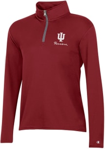 Champion Indiana Womens Red Mock Mesh 1/4 Zip Pullover