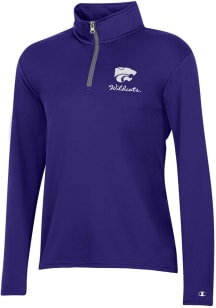 Champion K-State Wildcats Womens Purple Mock Mesh 1/4 Zip Pullover