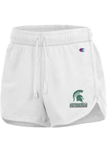 Champion Michigan State Spartans Womens White Curved Shorts