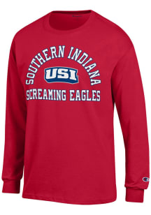 Champion Southern Indiana Screaming Eagles Red Number One Design Long Sleeve T Shirt