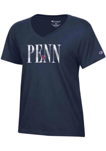 Champion Pennsylvania Quakers Womens Navy Blue Core Short Sleeve T-Shirt