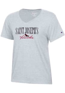 Champion Saint Josephs Hawks Womens Charcoal Core Short Sleeve T-Shirt