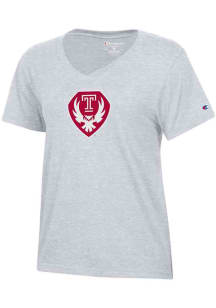 Champion Temple Owls Womens Grey Core Short Sleeve T-Shirt