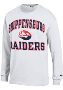 Champion Shippensburg Raiders White Arch Mascot Long Sleeve T Shirt