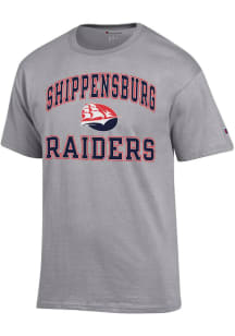 Champion Shippensburg Raiders Grey Arch Mascot Short Sleeve T Shirt