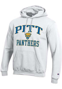 Champion Pitt Panthers Mens White Number One Graphic Long Sleeve Hoodie