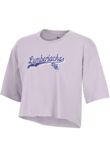 Champion SFA Lumberjacks Womens Lavender Boyfriend Crop Short Sleeve T-Shirt