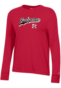Champion Rutgers Scarlet Knights Womens Red Core LS Tee