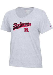 Champion Rutgers Scarlet Knights Womens Grey Core Short Sleeve T-Shirt