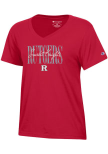 Champion Rutgers Scarlet Knights Womens Red Core Short Sleeve T-Shirt