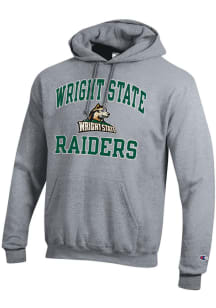 Champion Wright State Raiders Mens Grey Number One Long Sleeve Hoodie