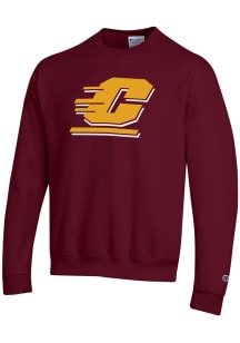 Champion Central Michigan Chippewas Mens Maroon Big Logo Long Sleeve Crew Sweatshirt