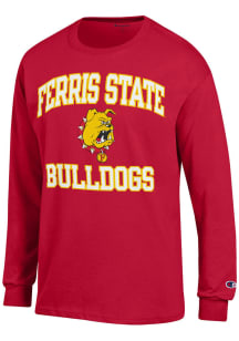 Champion Ferris State Bulldogs Red No.1 Graphic Long Sleeve T Shirt