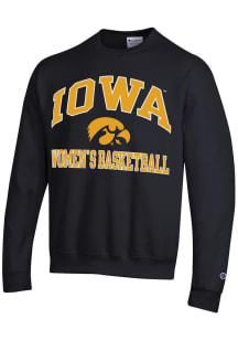 Champion Iowa Hawkeyes Mens Black Womens Basketball Long Sleeve Crew Sweatshirt