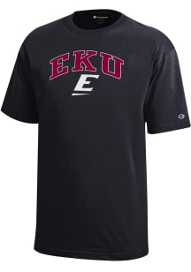 Champion Eastern Kentucky Colonels Youth Black Arch Mascot Short Sleeve T-Shirt