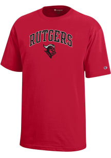 Champion Rutgers Scarlet Knights Youth Red Arch Mascot Short Sleeve T-Shirt