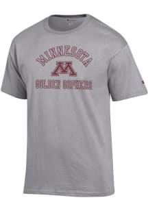 Champion Minnesota Golden Gophers Grey Number 1 Graphic Short Sleeve T Shirt