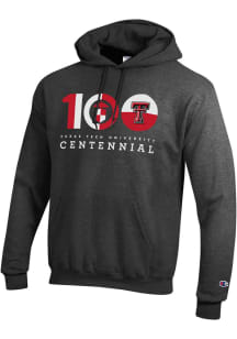 Champion Texas Tech Red Raiders Mens Charcoal 100 Year Centennial Long Sleeve Hoodie