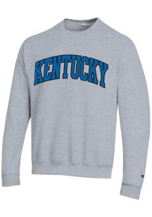 Champion Kentucky Wildcats Mens Grey Twill Arch Name Long Sleeve Crew Sweatshirt